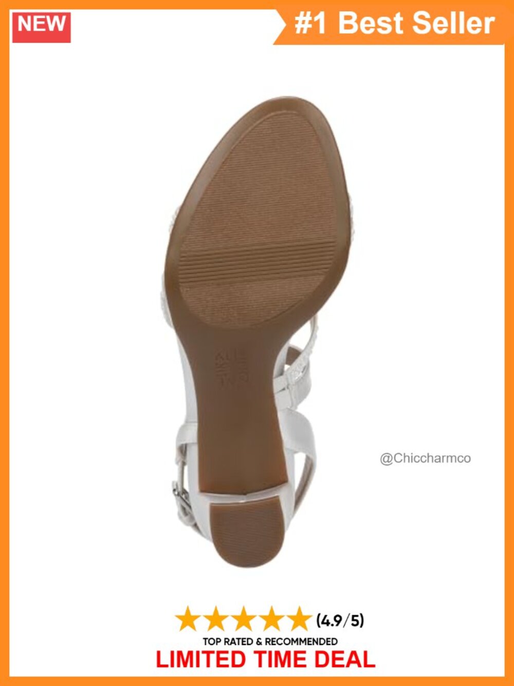 Strappy Block Heel Dress Sandals with Pearl Details - Picture 3 of 6